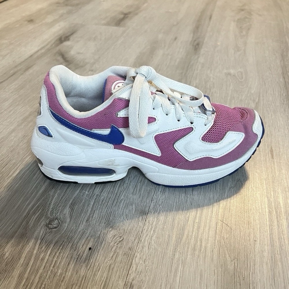 Nike Air Max 2 Light GS White Pink Hyper Royal Youth Sneakers 5Y CJ0545-100